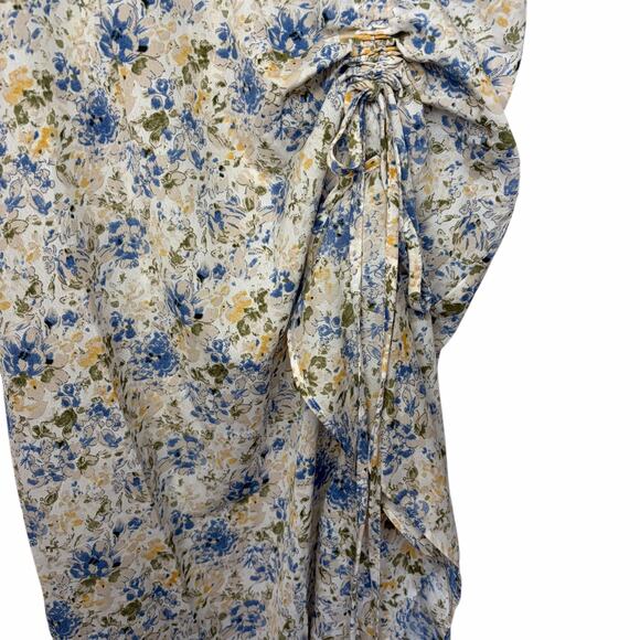 En Saison Floral Midi Slip Dress M White Feminine Bridal Ruched Romantic NWT - Picture 4 of 10